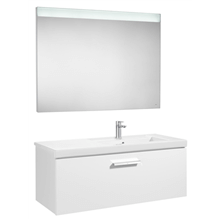 Pack mueble 90cm un cajón blanco brillo Prisma Roca