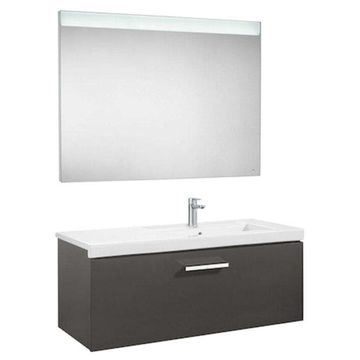 Pack mueble 90cm un caj&oacute;n gris antracita Prisma Roca