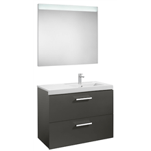 Pack mueble 90cm dos cajones gris antracita Prisma Roca
