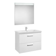 Pack mueble con lavabo 80cm dos cajones blanco Prisma Roca