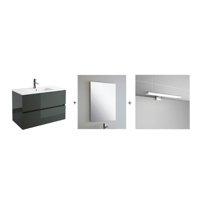 Conjunto ba&ntilde;o SALGAR FUSSION LINE 1000 Gris Brillo