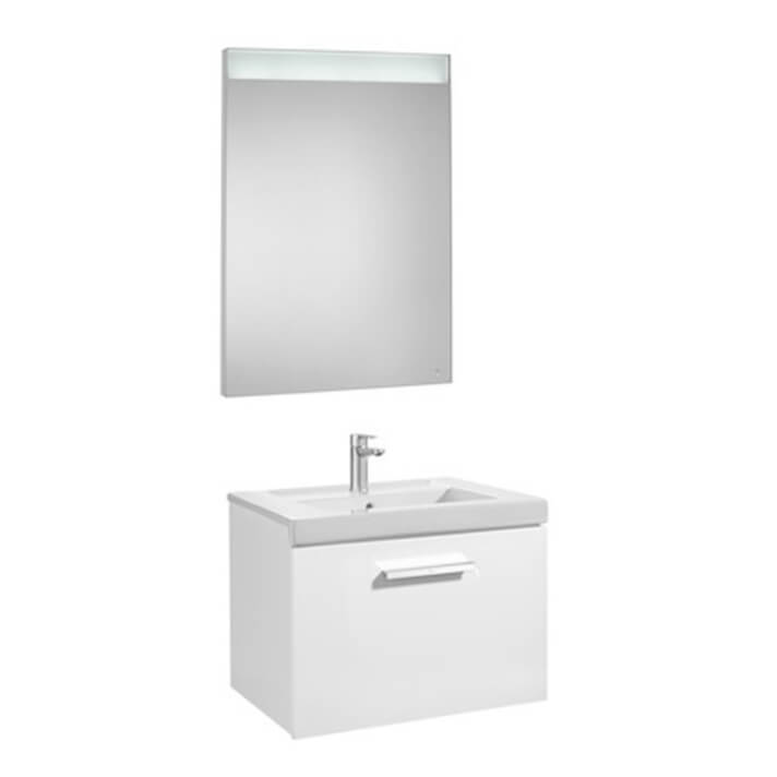 Pack mueble con lavabo un caj&oacute;n 60 cm blanco Prisma Roca