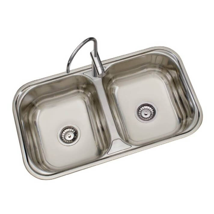 Fregadero 90cm de 2 cubetas cuadradas Timblau