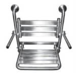 Asiento ducha abatible acero brillo con apoyabrazos Timblau