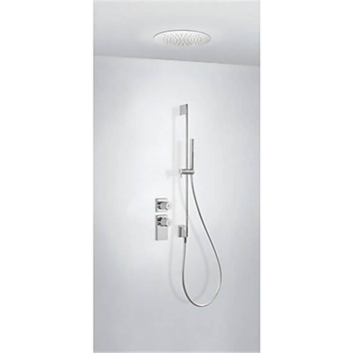 Kit de ducha termost&aacute;tico empotrado ECO Tres INOX techo con barra deslizante