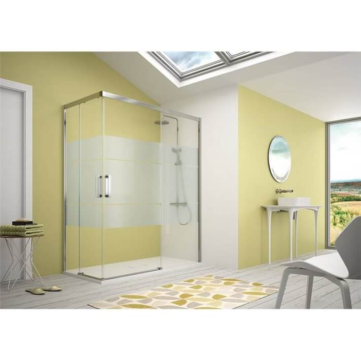 Mampara angular 2 puertas correderas decorado Clio CU607 Kassandra