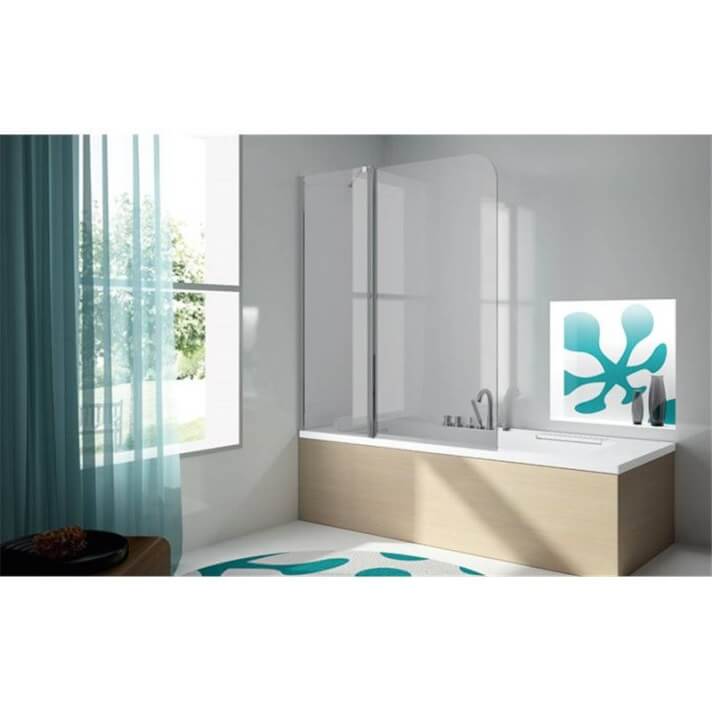 Mampara ba&ntilde;era panel fijo + puerta abatible TR563 Kassandra