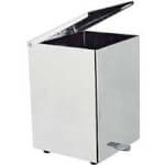 Papelera con pedal INOX CUADRO-TRES
