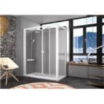 Mampara angular vidrio puerta plegable AH300 Kassandra