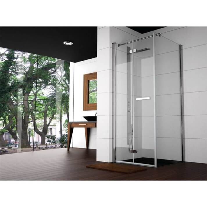 Mampara angular puerta plegable y fijo BO307 Kassandra