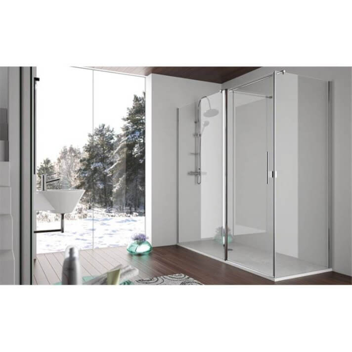 Mampara angular puerta abatible + lateral SA503 Kassandra