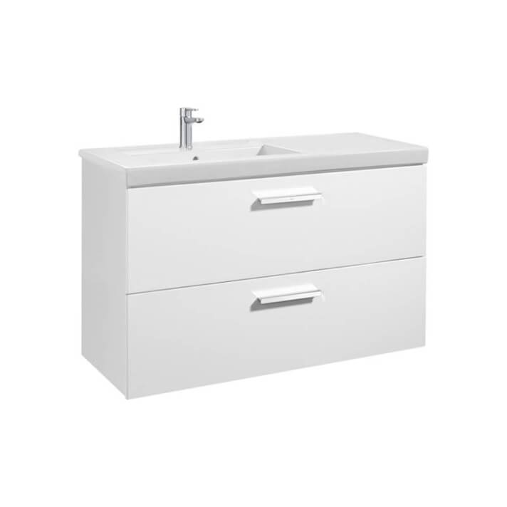 Mueble 110cm dos cajones blanco Prisma Roca