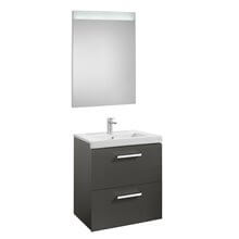 Pack mueble 60cm dos cajones gris Prisma Roca