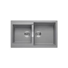Fregadero gris dos cubetas Oslo QUARZEX® Roca