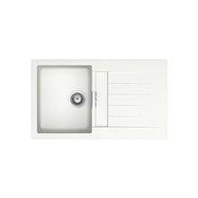Fregadero blanco una cubeta con escurridor Oslo QUARZEX® Roca