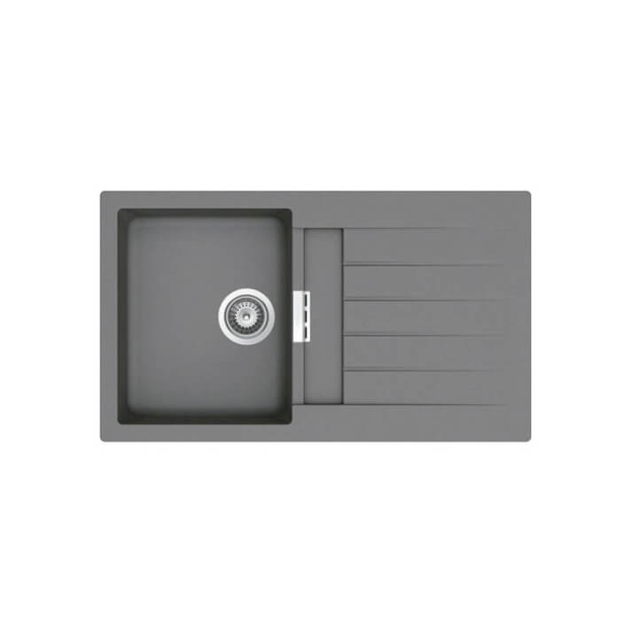 Fregadero gris una cubeta con escurridor Oslo QUARZEX&reg; Roca