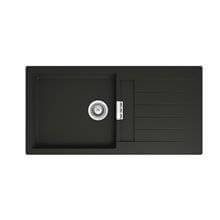 Fregadero negro una cubeta con escurridor 100 Oslo QUARZEX® Roca