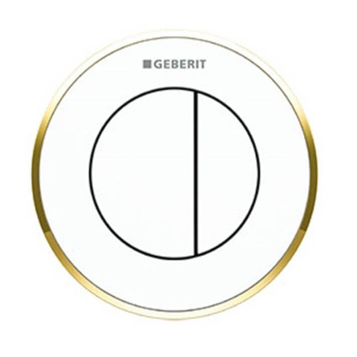 Pulsador Geberit10 Blanco-Dorado cisterna 12 cm