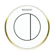 Pulsador Geberit10 Blanco-Dorado cisterna 8 cm