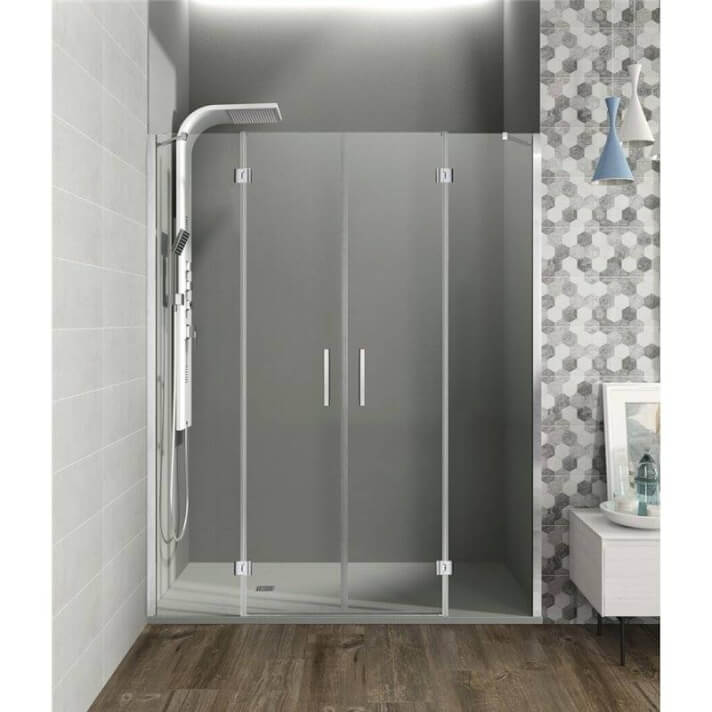Mampara frontal 2 fijos+2 abatibles GLASS GME