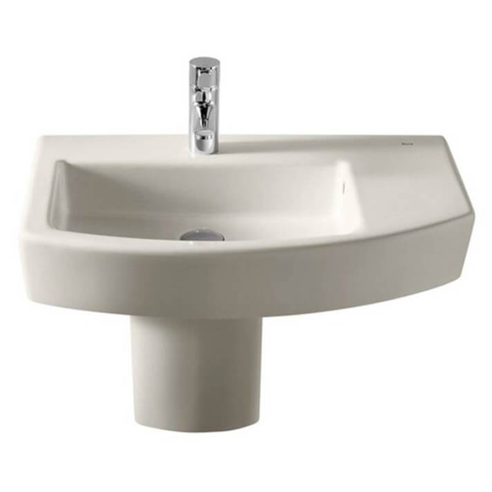 Lavabo semipedestal edelweiss Hall 65x42cm Roca