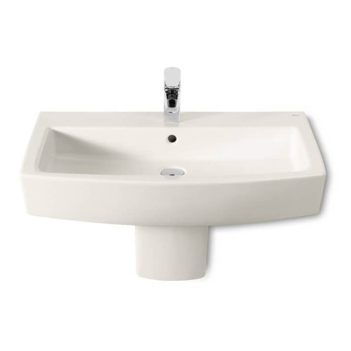 Lavabo semipedestal edelweiss Hall 65x49,5cm Roca