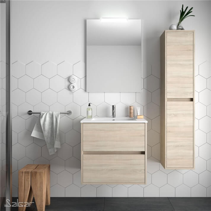 Mueble 71cm Roble Caledonia de 2 cajones SALGAR NOJA