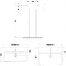 Lavabo con pedestal Emma Square 50x35cm GALA
