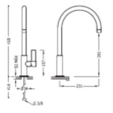 Grifo de lavabo alto con maneta PROJECT-TRES