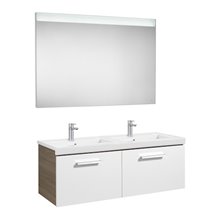 Pack mueble 120cm dos cajones blanco-fresno Prisma Roca