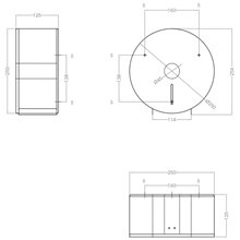 Portarrollos antigiro 23cm blanco Mediclinics