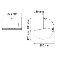 Dispensador 200/250 toallas aluminio Mediclinics