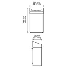 Papelera baño auto-retorno 50L gris Mediclinics