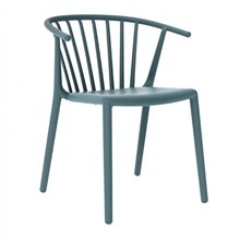 Silla con brazos en azul retro WOODY de Resol
