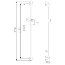 Barra recta 120cm blanco Tubocolor Mediclinics