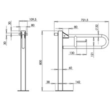 Barra columna 72,2cm satinado Medinox Mediclinics