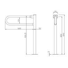 Barra abatible columna blanco Paint Mediclinics