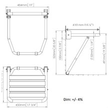 Asiento abatible con apoyo satinado Mediclinics