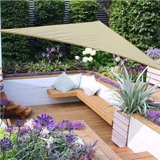 Toldo vela tri&aacute;ngulo 3x3x3m crema Outsunny