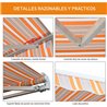 Toldo de pared 3x2,5m Outsunny