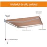 Toldo de pared 3x2,5m Outsunny