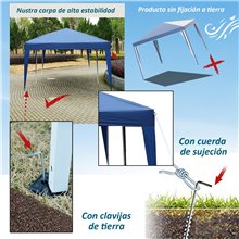 Carpa plegable 6x3x2,55m azul Outsunny 