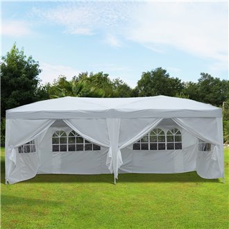 Pabell&oacute;n plegable 6x3x2,55m blanco Outsunny 