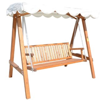 Silla balanc&iacute;n madera de jard&iacute;n 200x130x185 Outsunny