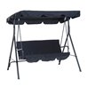 Balanc&iacute;n Negro metal con parasol Outsunny