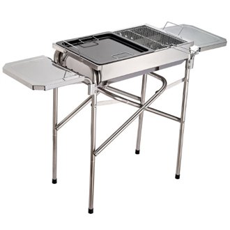 Barbacoa de carb&oacute;n plegable para campings - Outsunny
