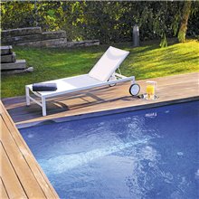 Set de 2 tumbonas blancas Shio Resol