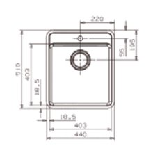 Fregadero Ohio 40x40 Inox Tap-Wing Galindo