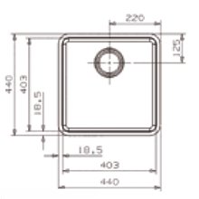 Fregadero Ohio 40x40 Inox Galindo
