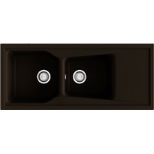 Fregadero de 2 cubas con escurridor Brown 118 x 51cm City Poalgi